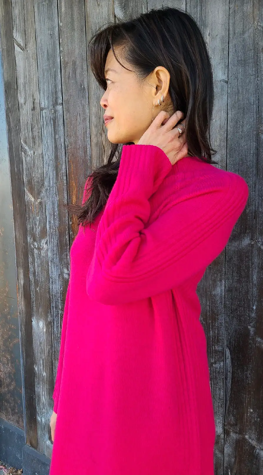 231114239 Magenta Sweater Dress