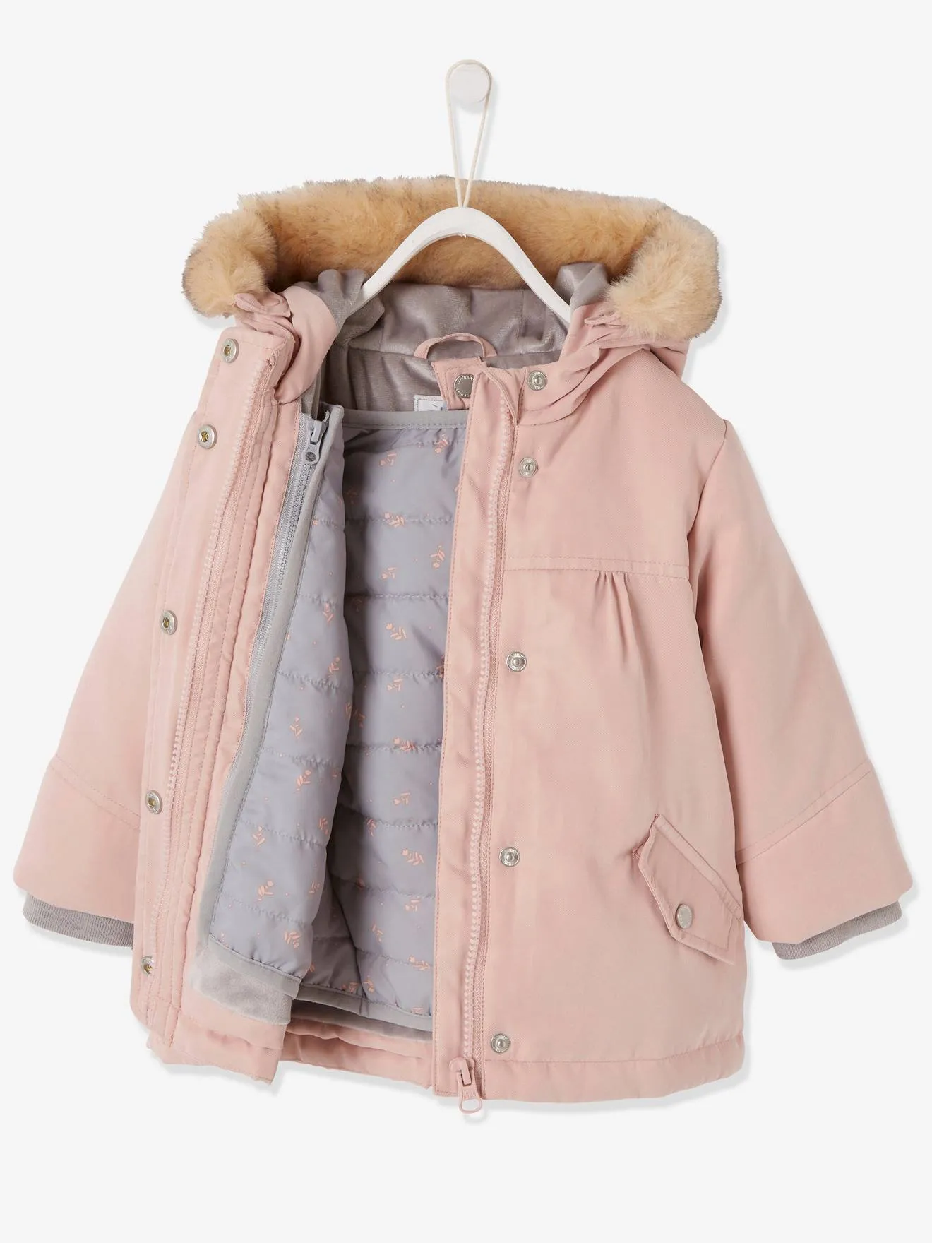 3-in-1 Parka for Baby Girls - blue dark solid