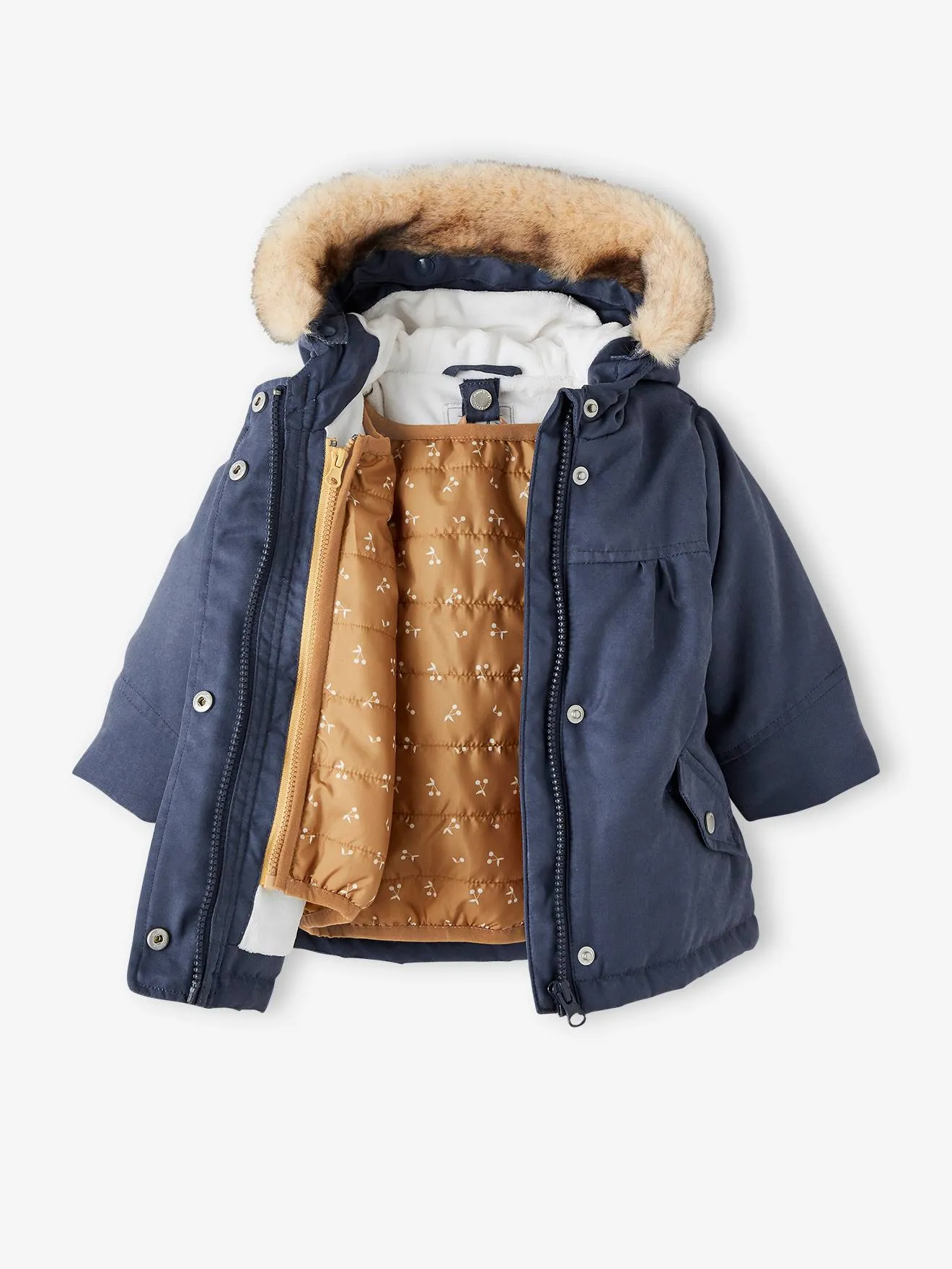 3-in-1 Parka for Baby Girls - blue dark solid