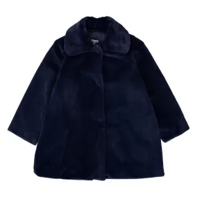 [50%OFF] Navy faux fur coat