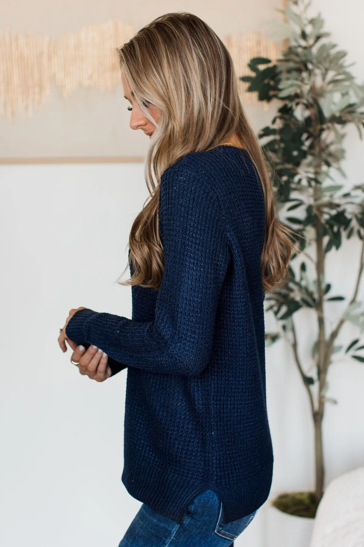 Absolutely Amazing Knit Sweater- Navy