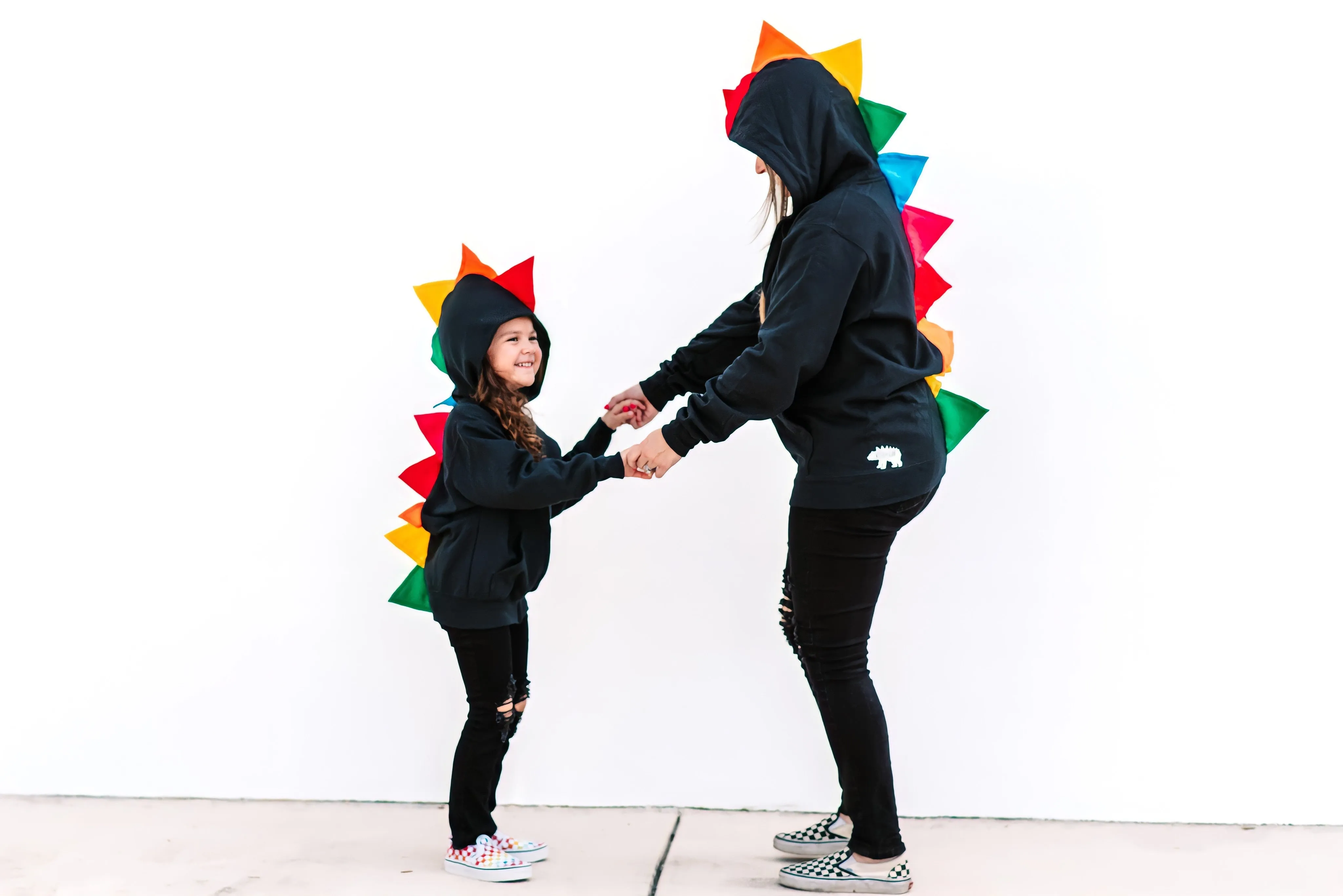 Adult Dinosaur Hoodie - Rainbow Spikes