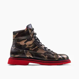 Aiden Camo Leather Combat Boots