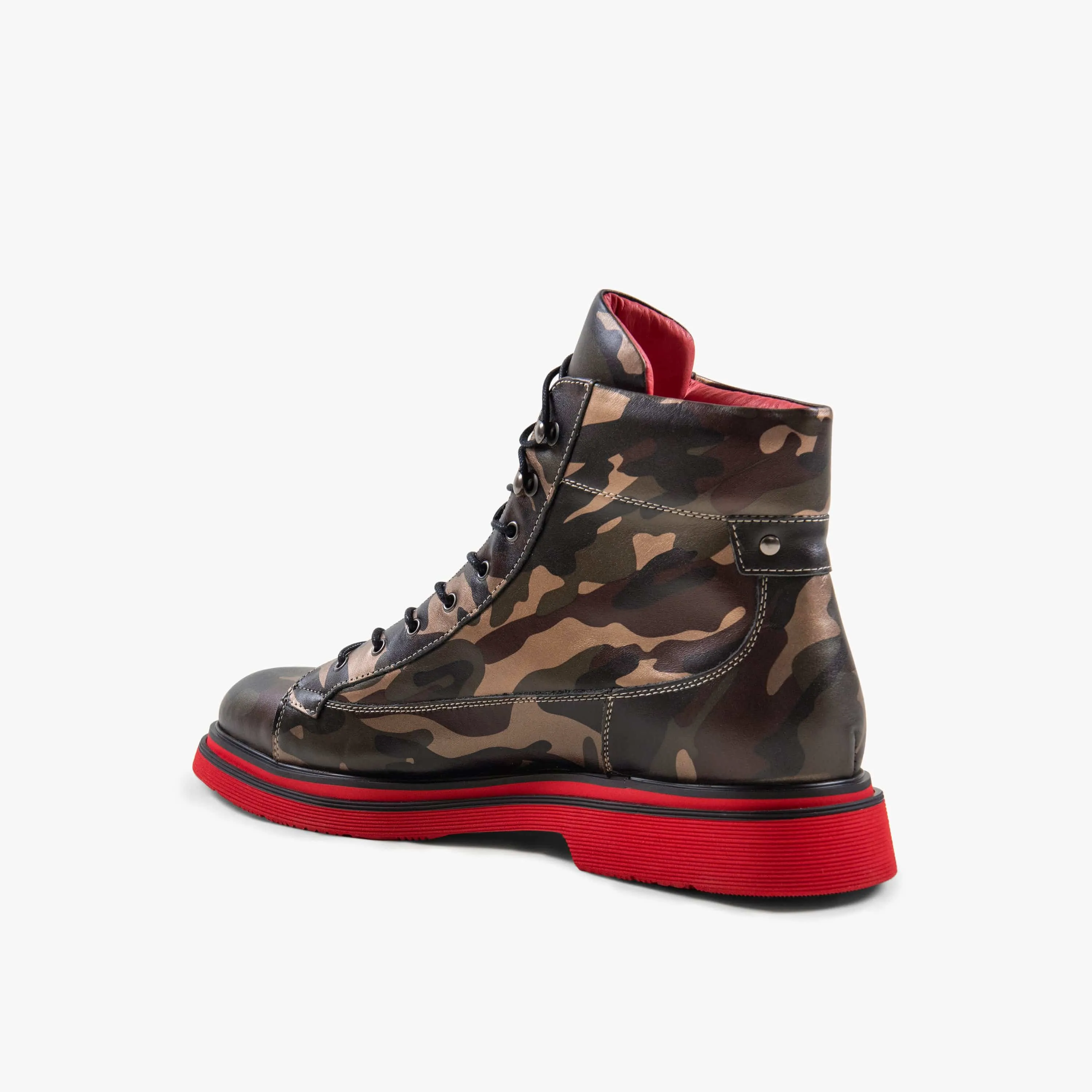 Aiden Camo Leather Combat Boots