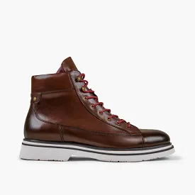 Aiden Chocolate Leather Combat Boots