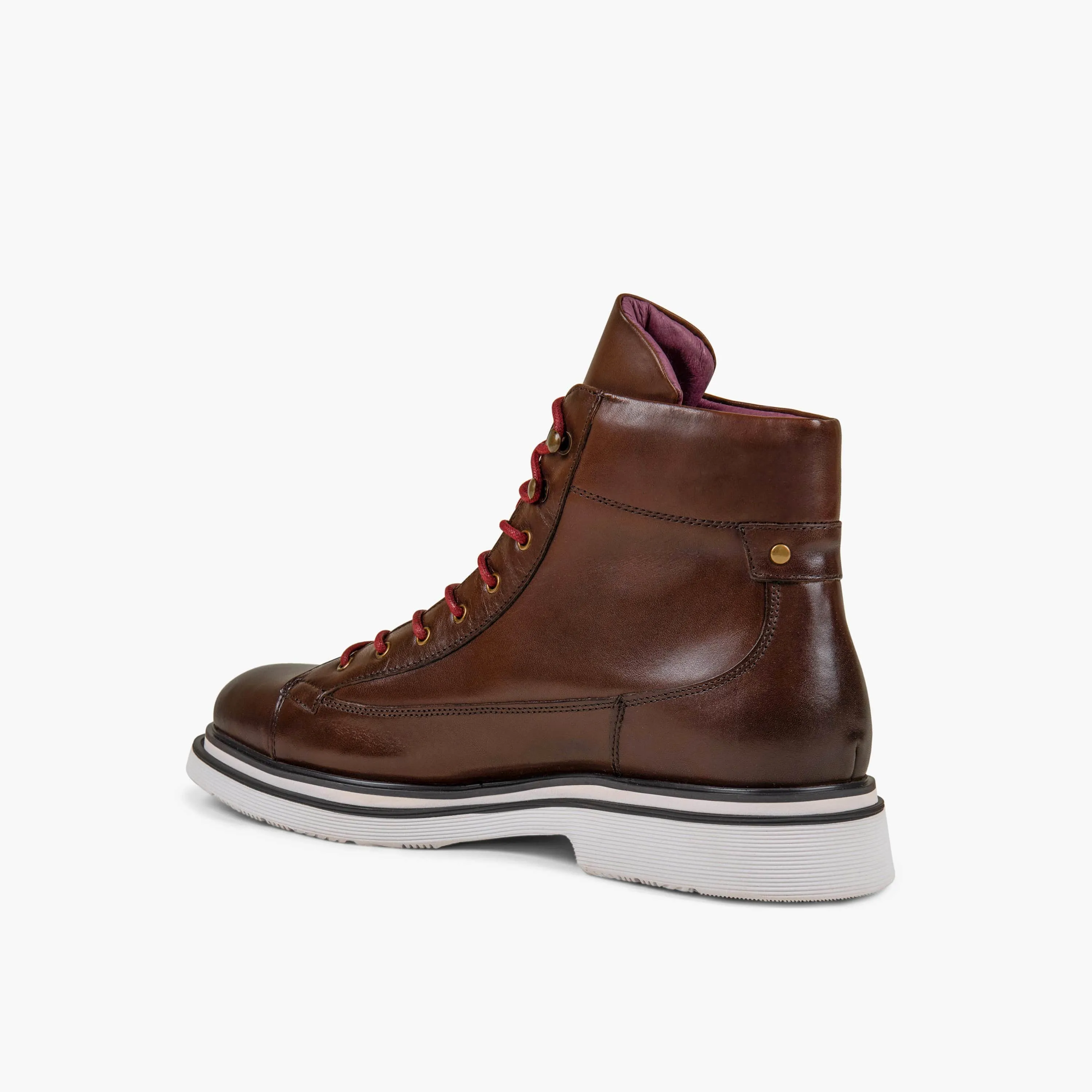 Aiden Chocolate Leather Combat Boots