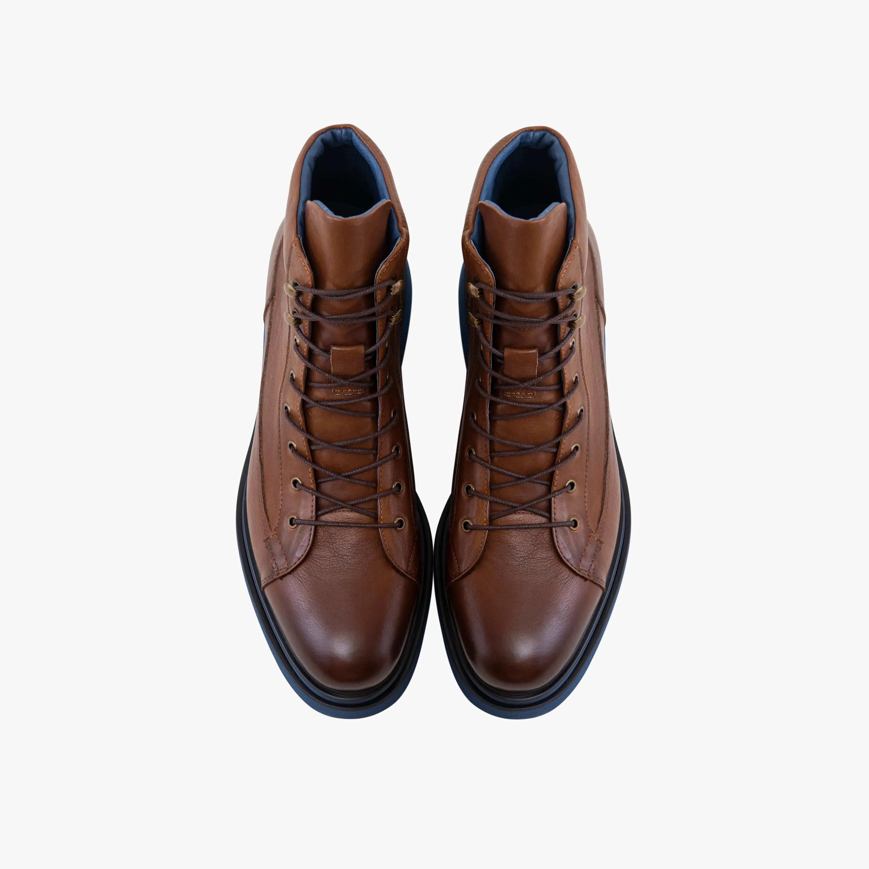 Aiden Coffee Leather Combat Boots