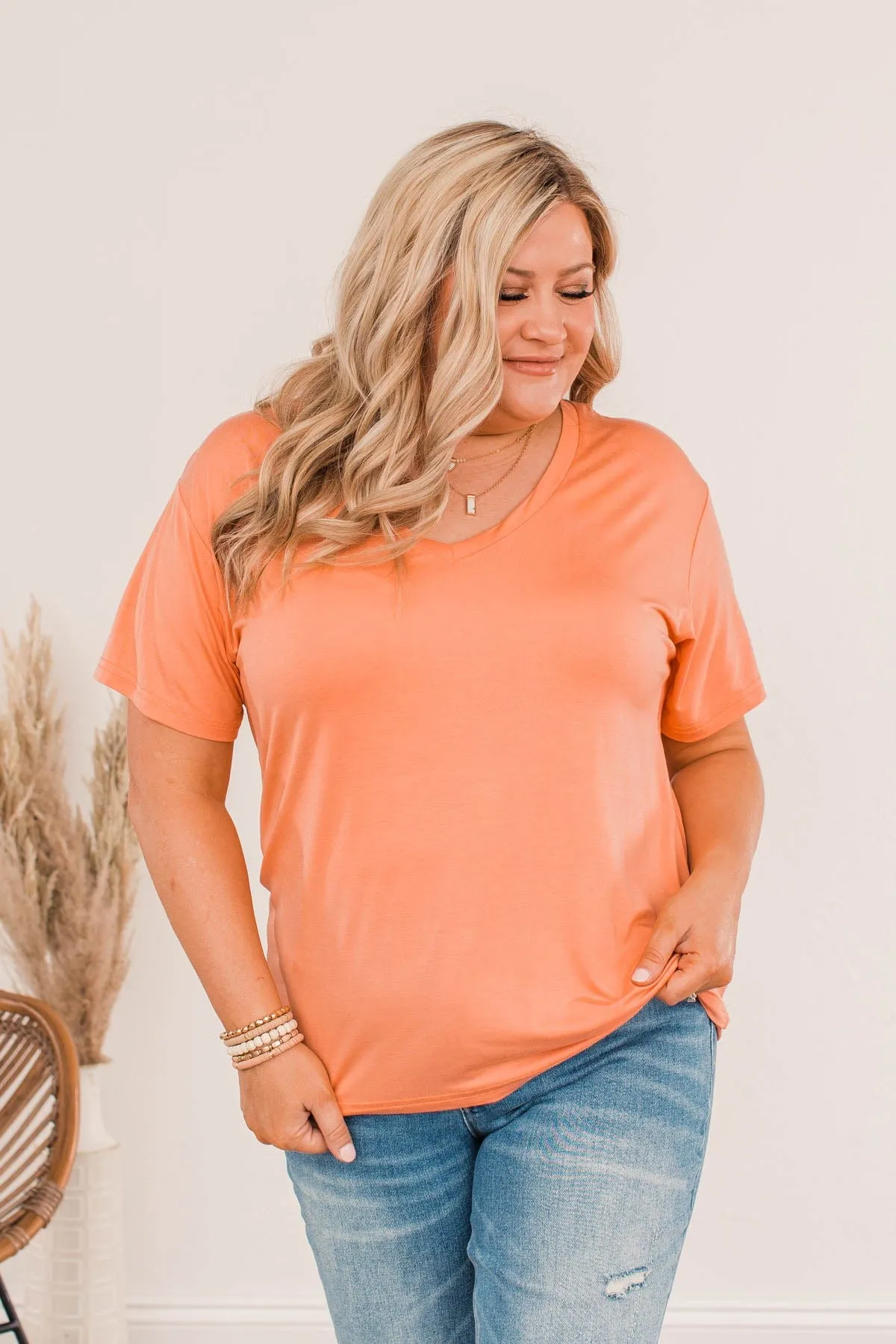 Always Essential V-Neck Top- Sherbert