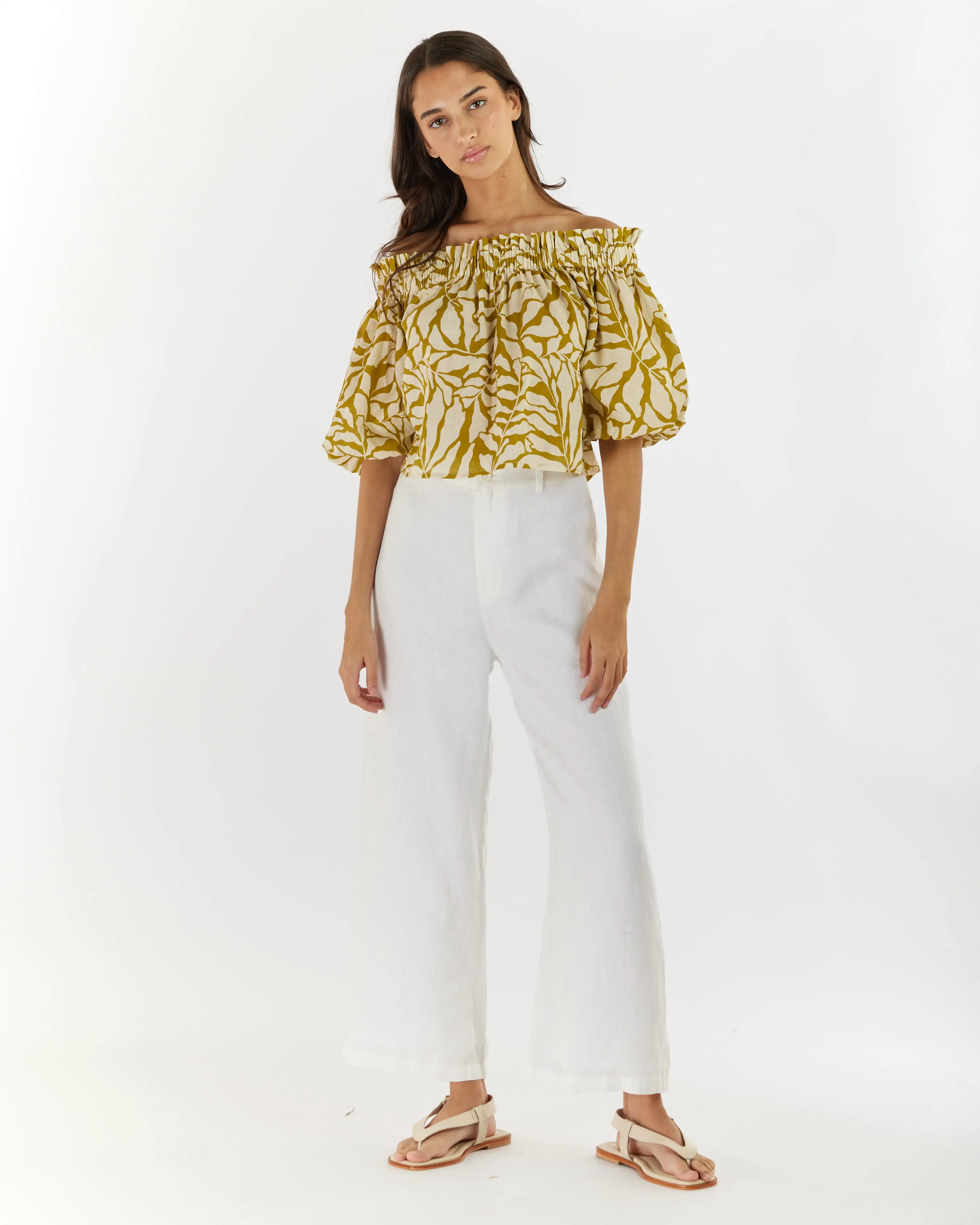 Amara Linen Off Shoulder Top