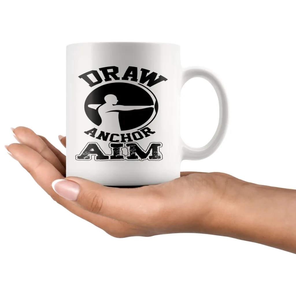 Archery Mug Draw Anchor Aim 11oz White Coffee Mugs