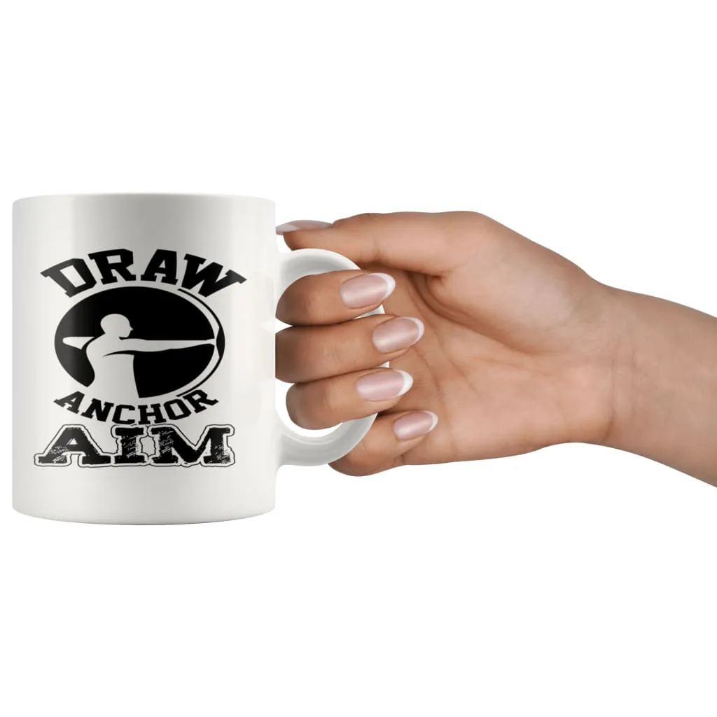 Archery Mug Draw Anchor Aim 11oz White Coffee Mugs