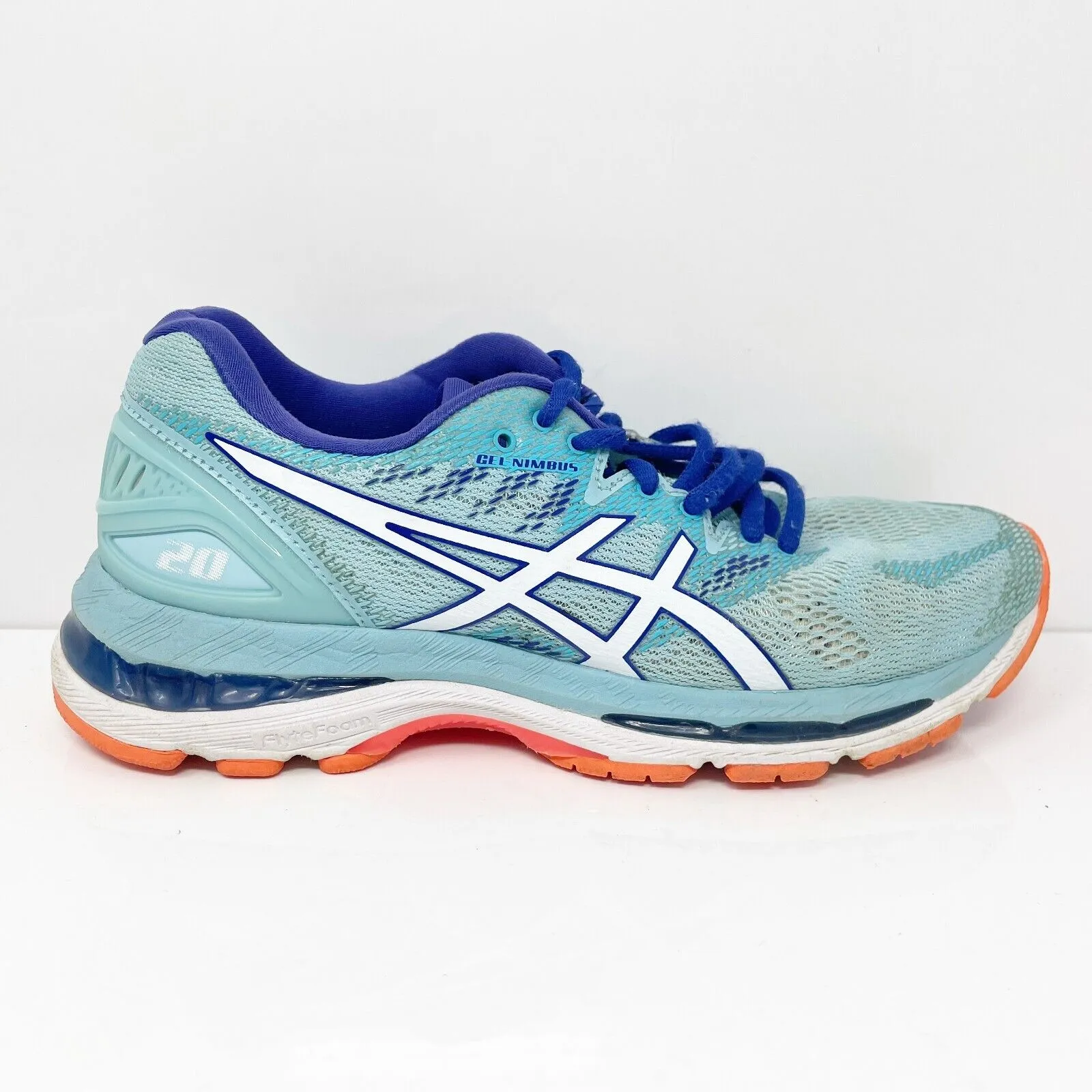 Asics Womens Gel Nimbus 20 T850N Blue Running Shoes Sneakers Size 7.5