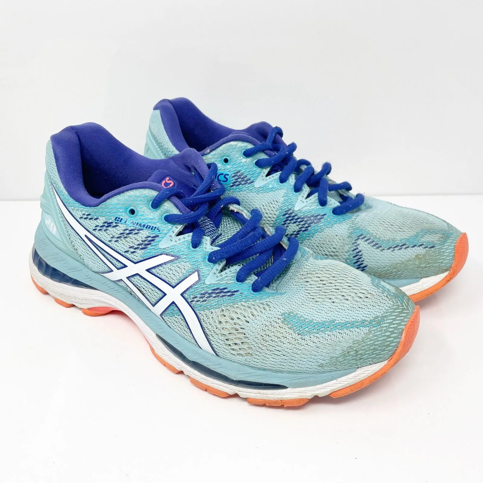 Asics Womens Gel Nimbus 20 T850N Blue Running Shoes Sneakers Size 7.5