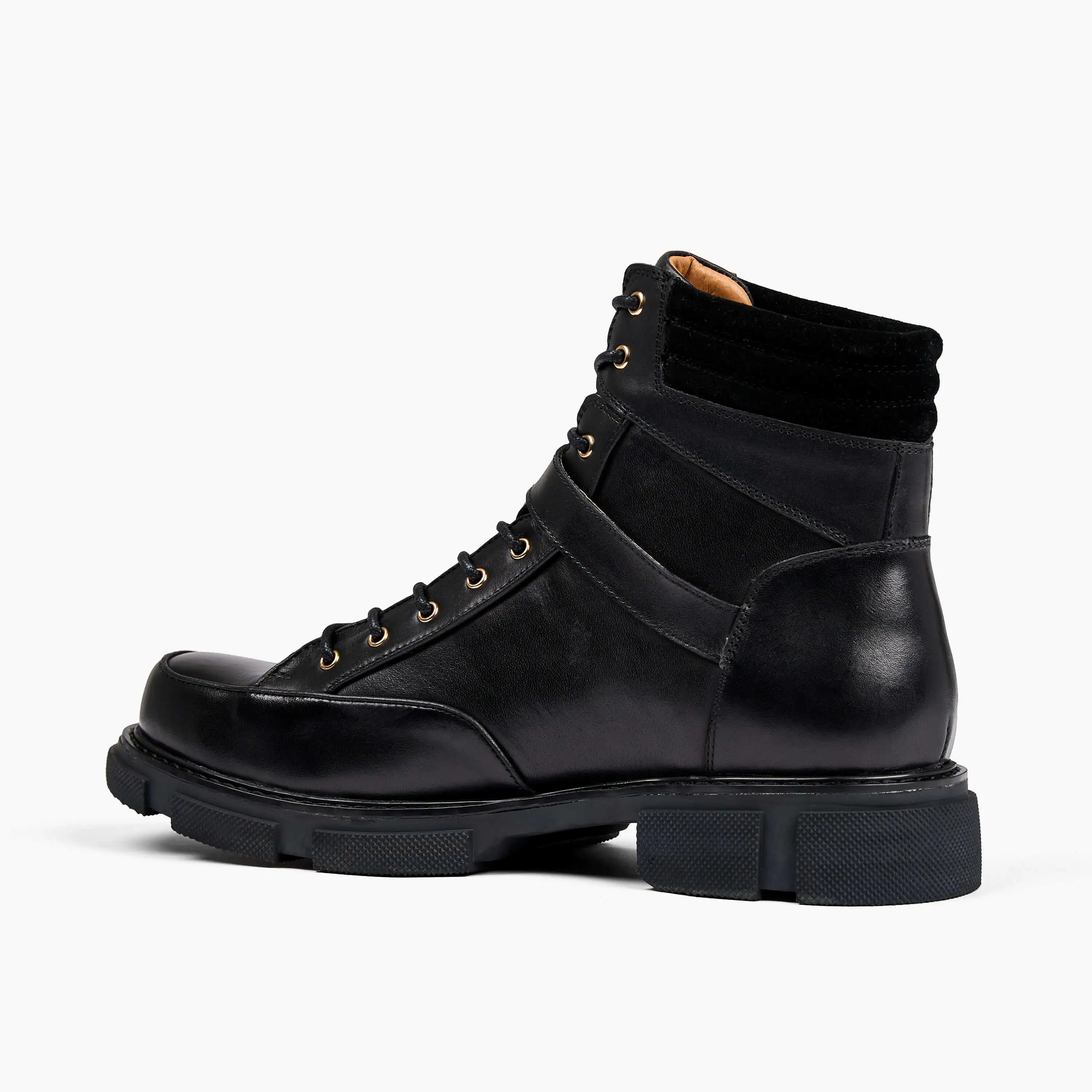 Atlas Black Leather Strap Boots