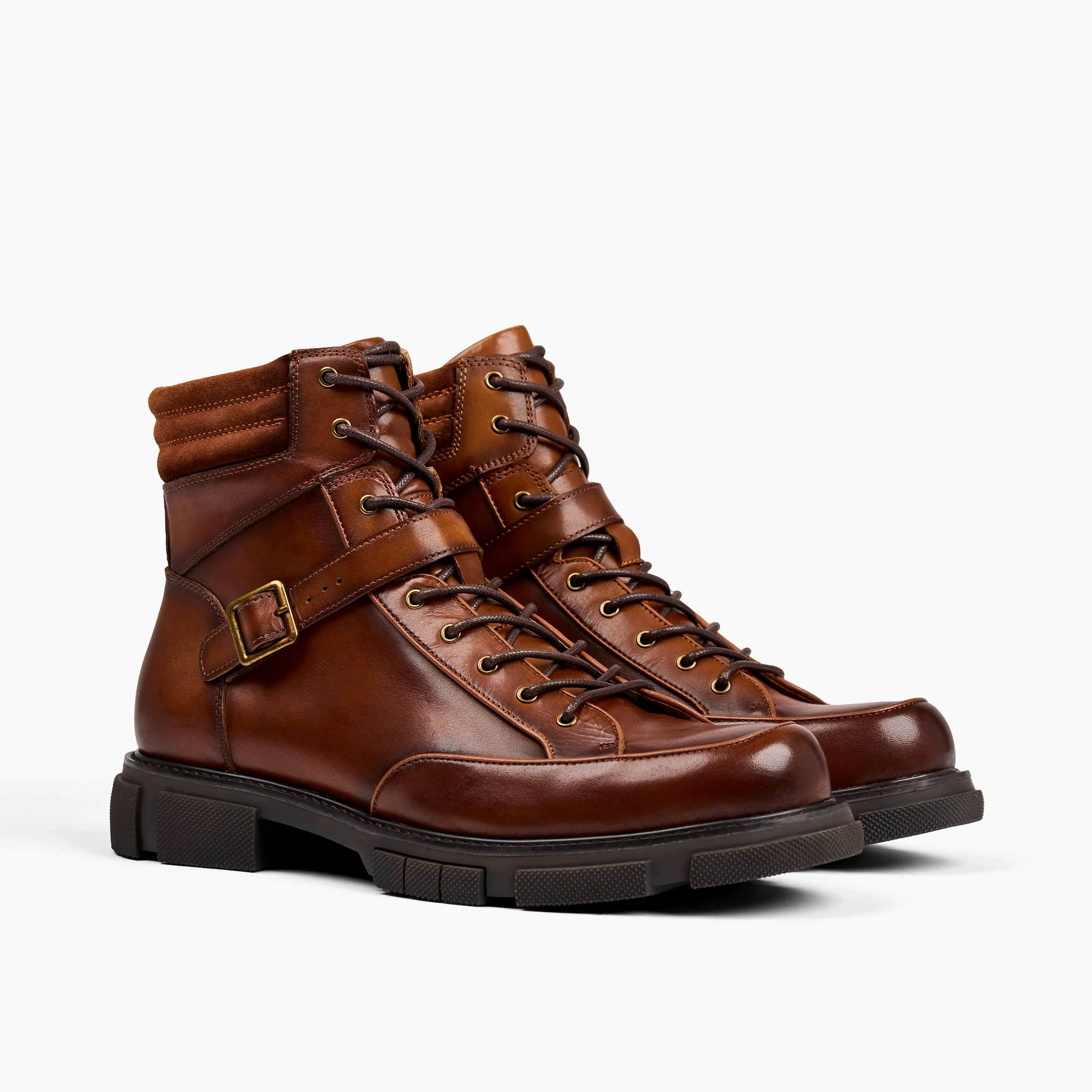 Atlas Brandy Leather Strap Boots