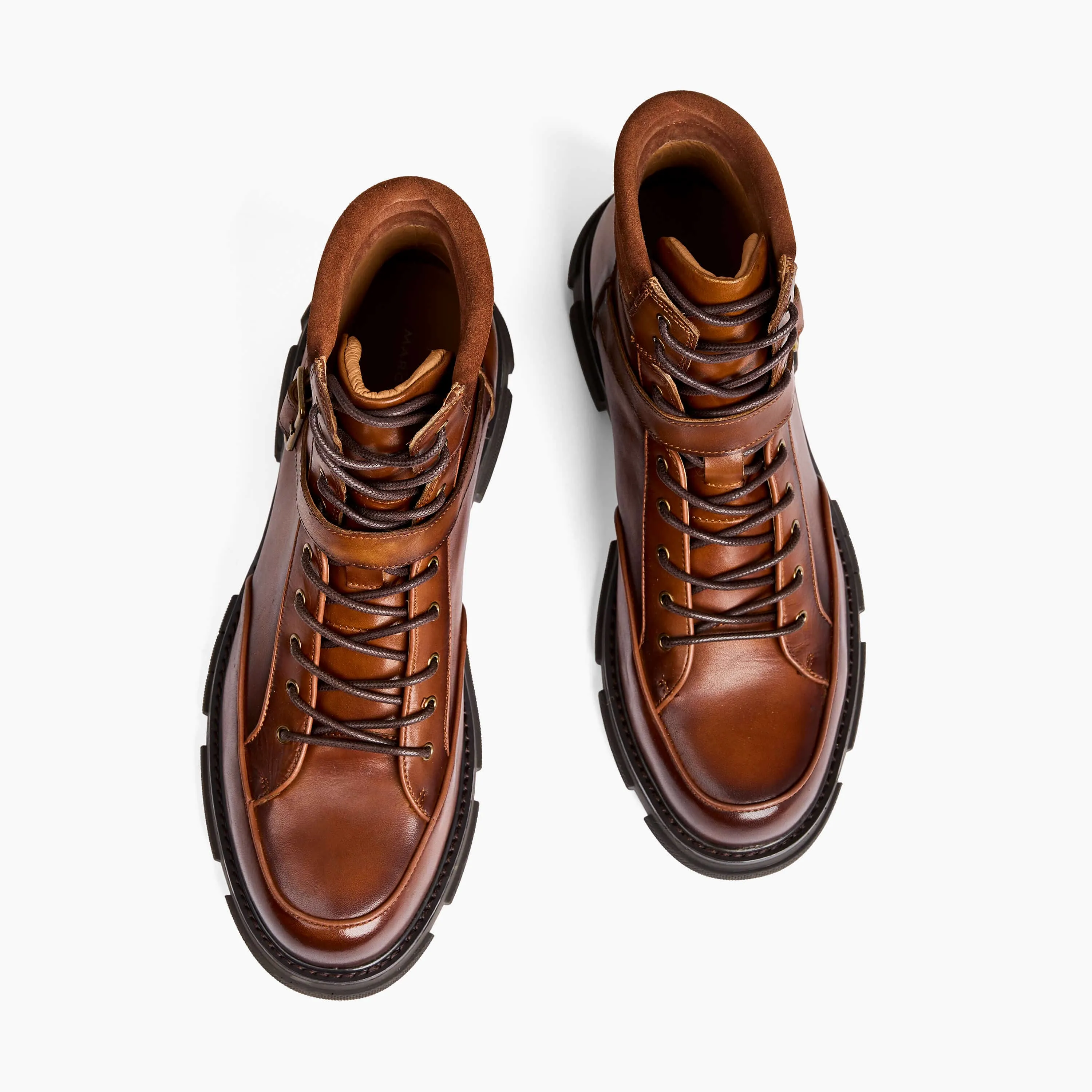 Atlas Brandy Leather Strap Boots