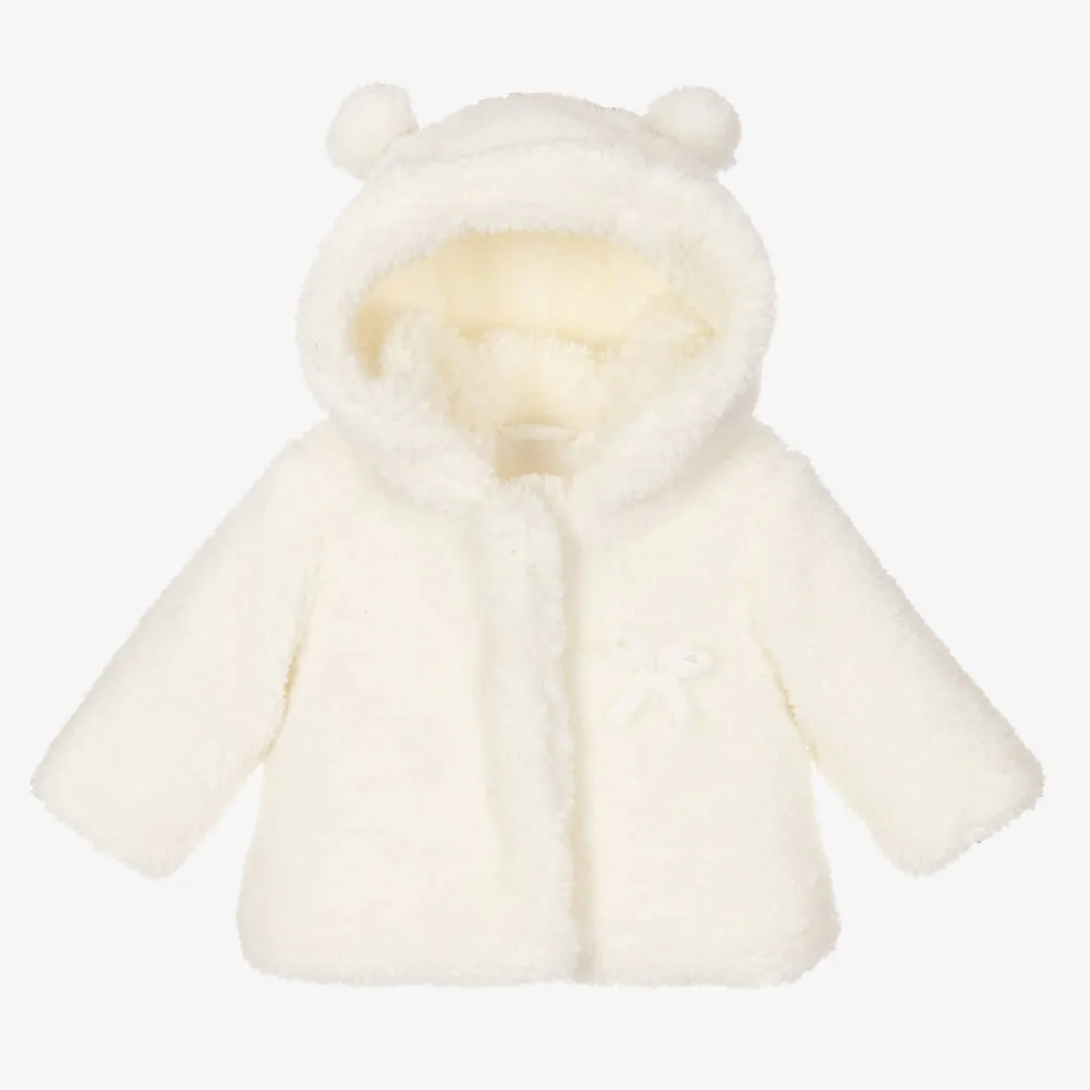 Baby Girls Ivory Fleece Jacket