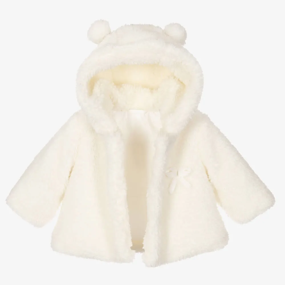 Baby Girls Ivory Fleece Jacket