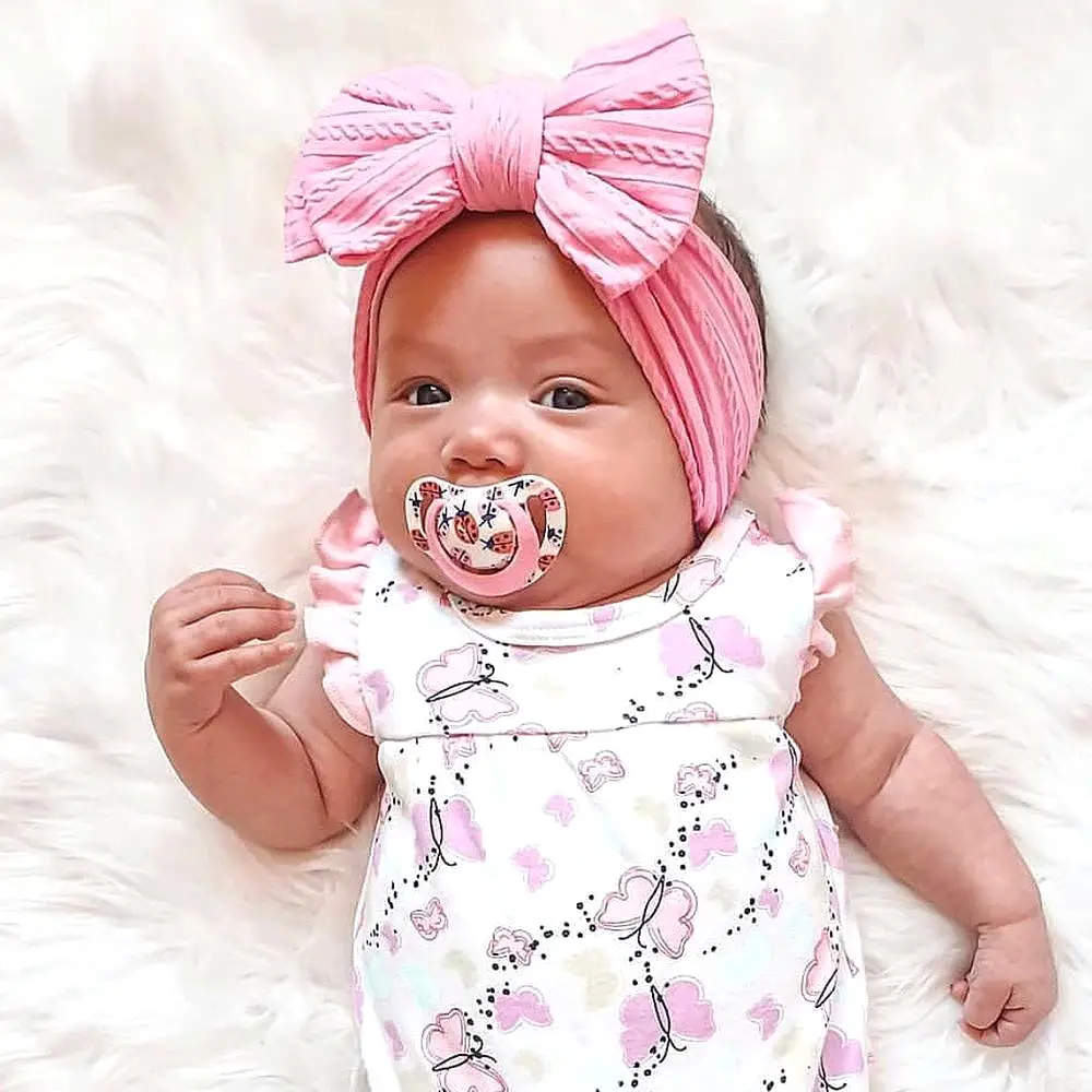 Baby Top Knot Double Bow Headband Blush