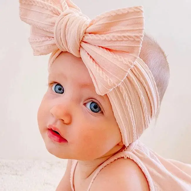 Baby Top Knot Double Bow Headband Coral