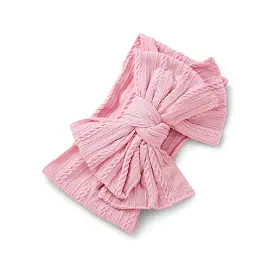 Baby Top Knot Double Bow Headband Flamingo