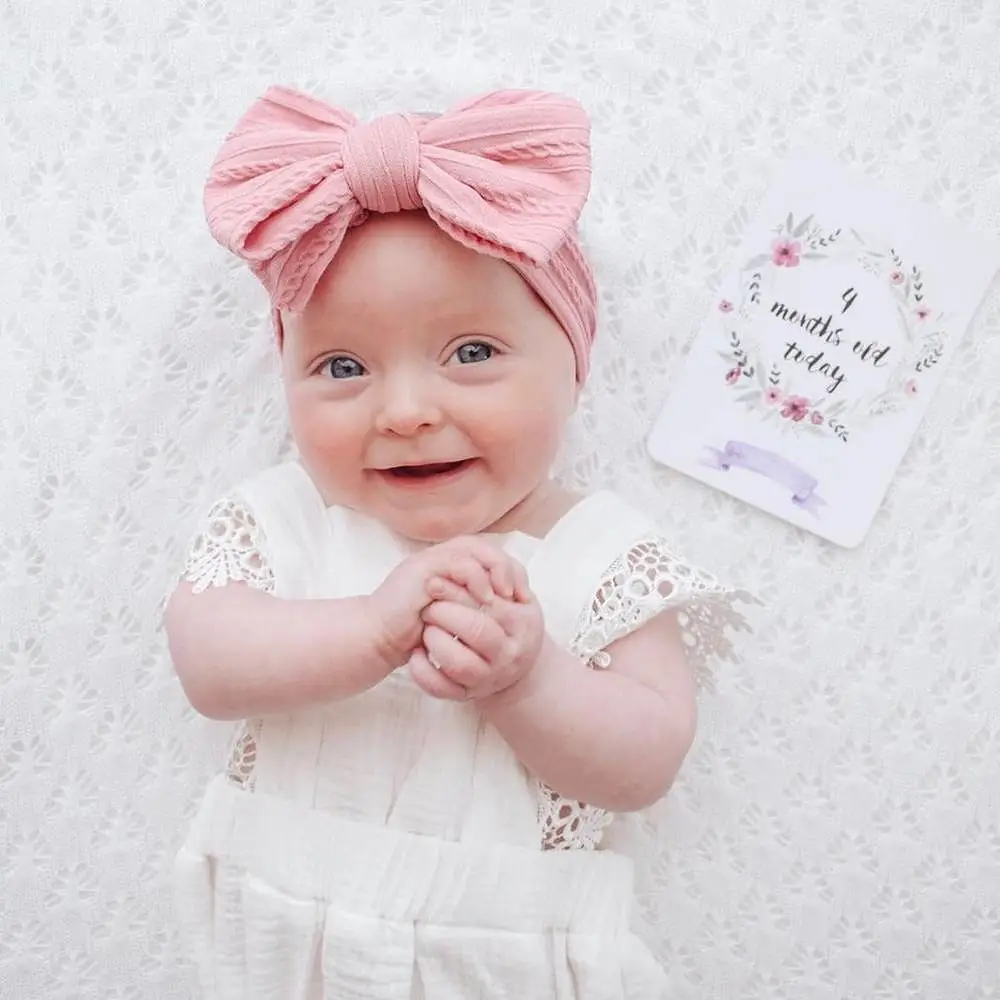 Baby Top Knot Double Bow Headband Navy