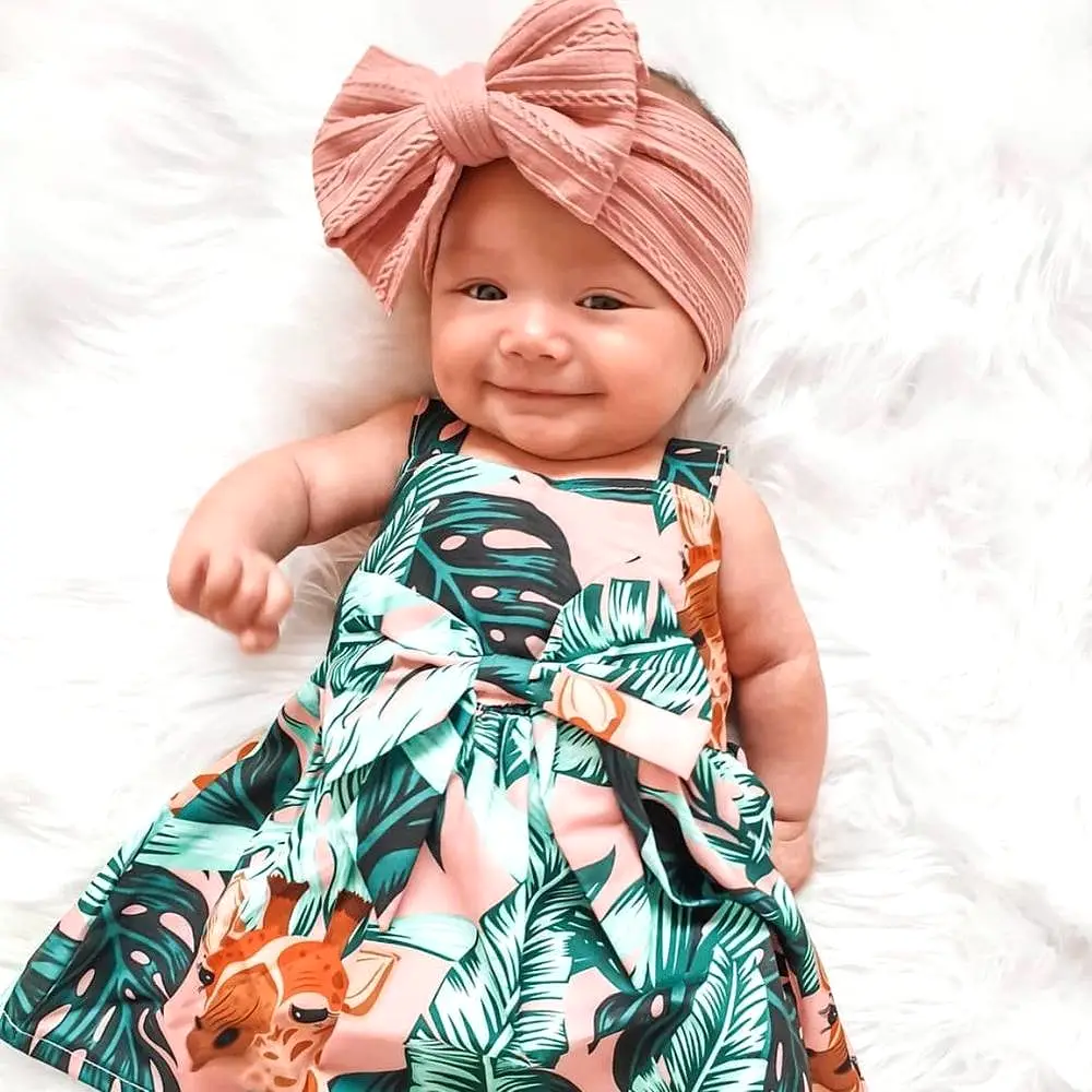 Baby Top Knot Double Bow Headband Pine Green