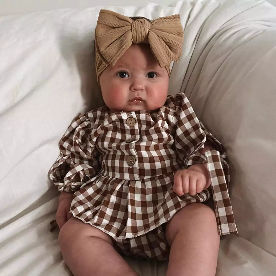 Baby Top Knot Double Bow Headband Sienna