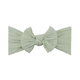 Baby Top Knot Single Bow Headband Ivory