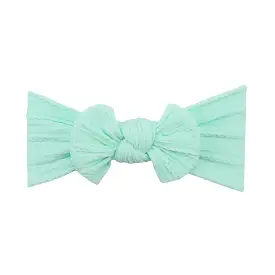 Baby Top Knot Single Bow Headband Mint