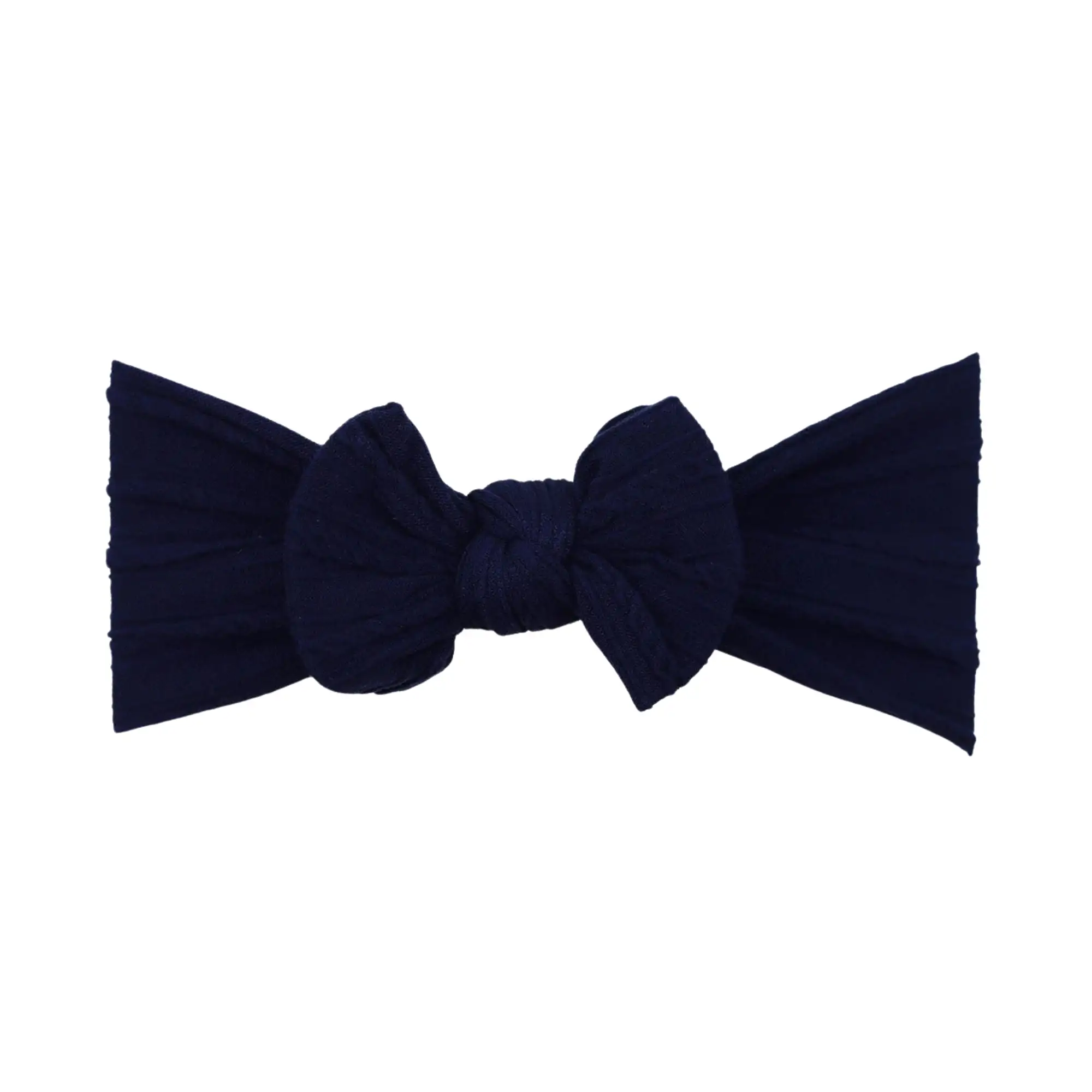 Baby Top Knot Single Bow Headband Navy