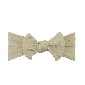 Baby Top Knot Single Bow Headband Sand