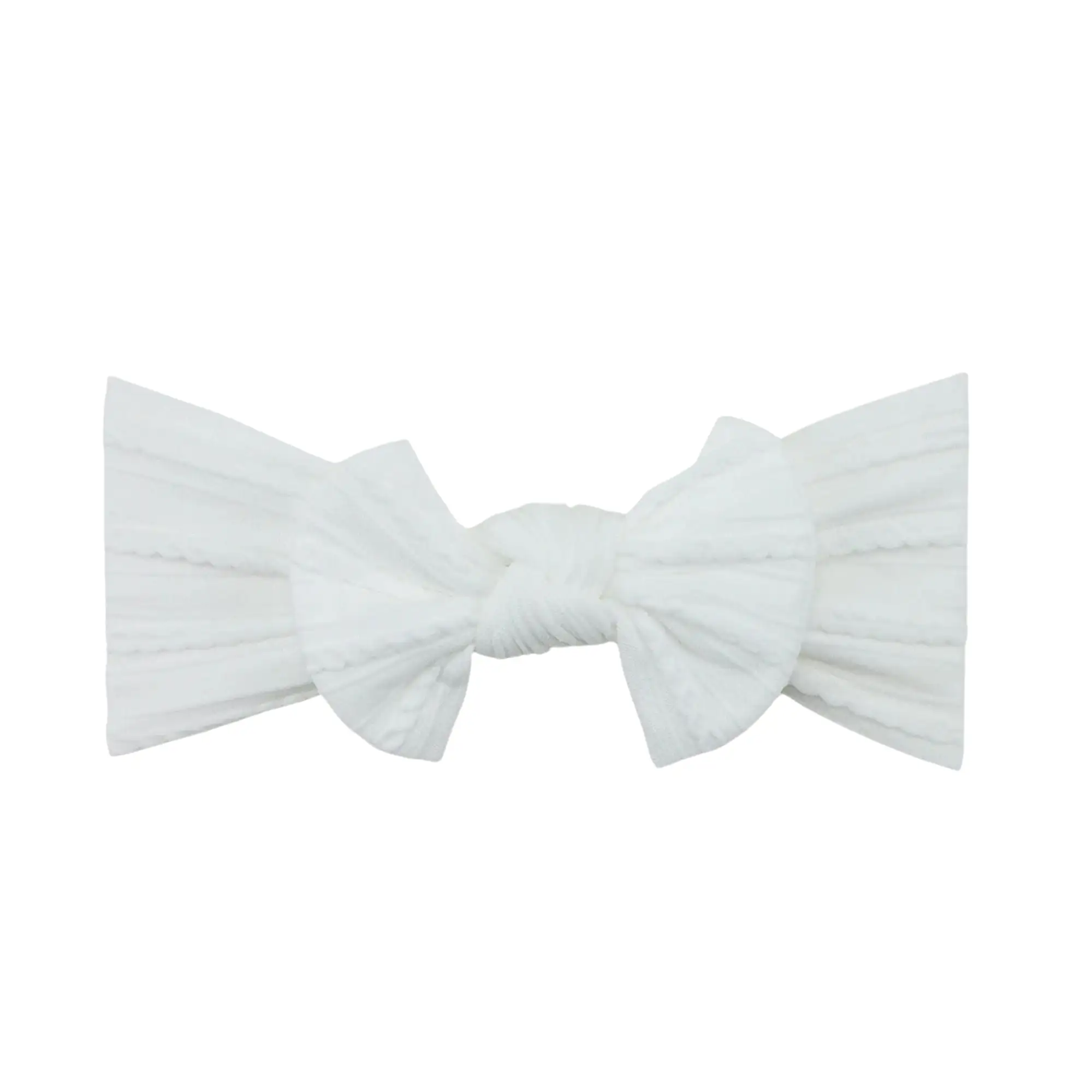 Baby Top Knot Single Bow Headband White