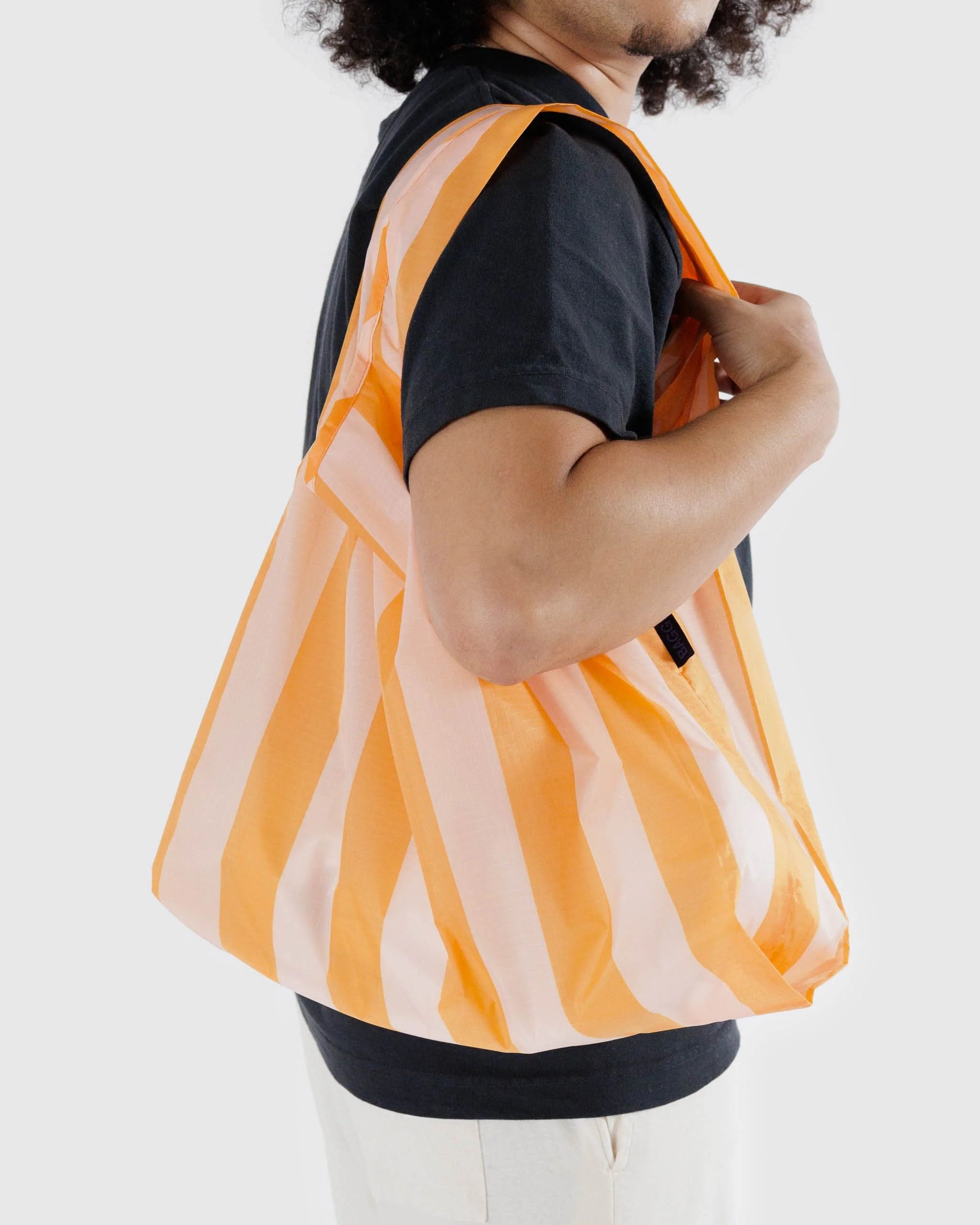 BAGGU Reusable Tote | Tangerine Stripe