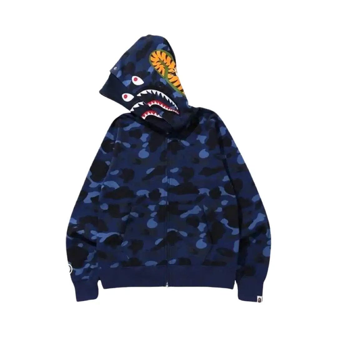 BAPE Double Hooded Camo Shark Full Zip Up Hoodie