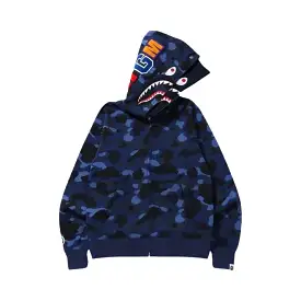 BAPE Double Hooded Camo Shark Full Zip Up Hoodie