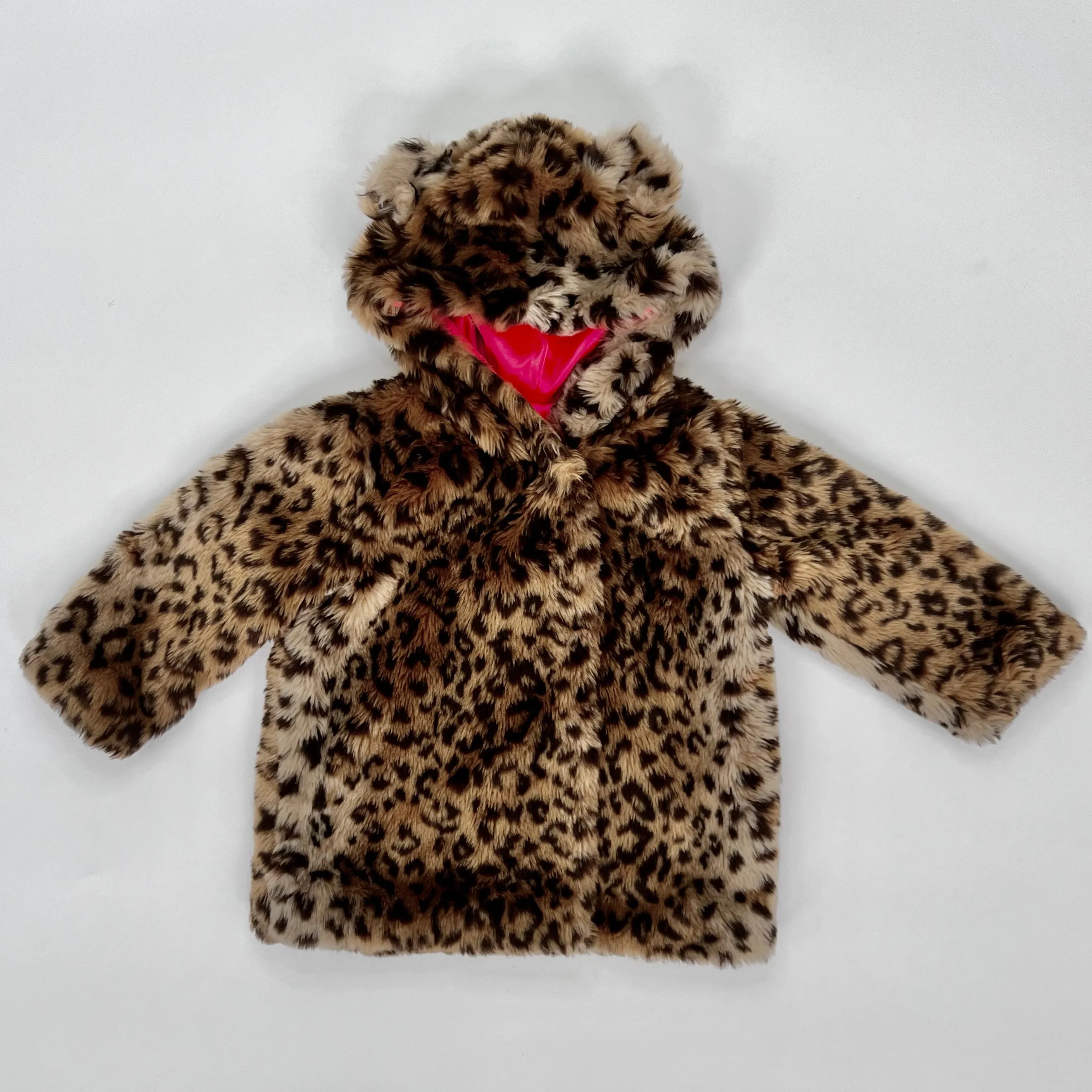 Billieblush Leopard Print Faux Fur Coat: 18 Months