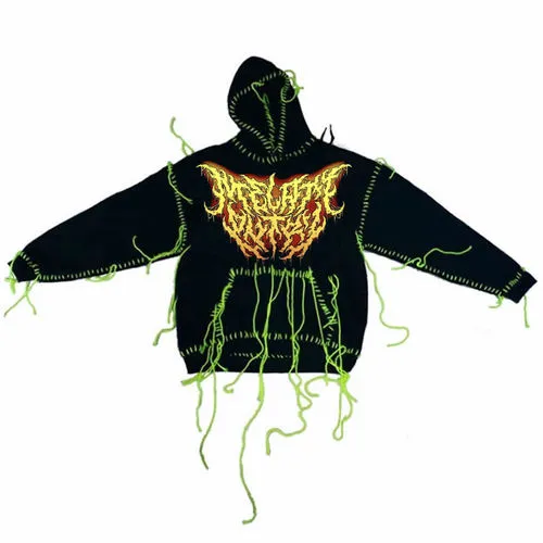 BLACK ALTAR DISTRESSED GRAPHIC HOODIE