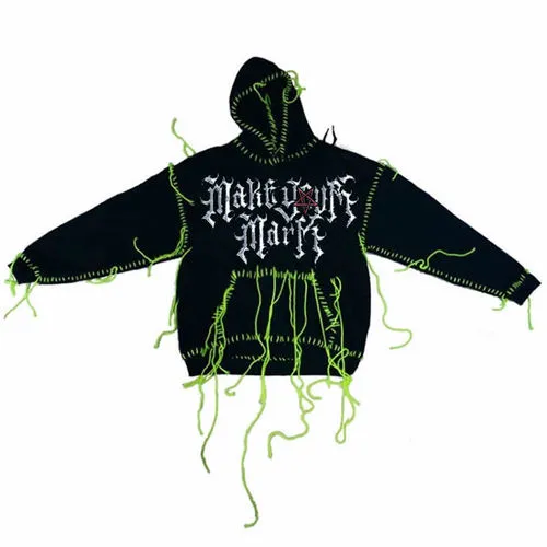 BLACK ALTAR DISTRESSED GRAPHIC HOODIE