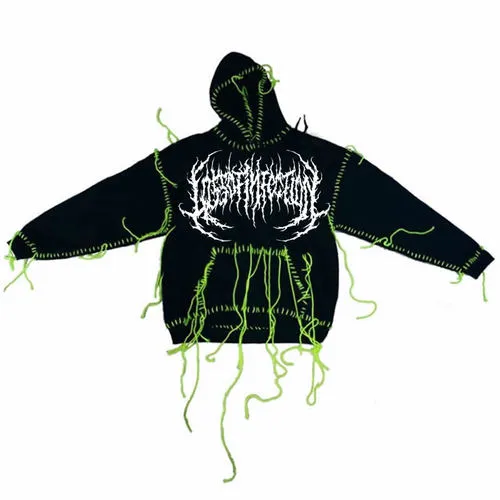 BLACK ALTAR DISTRESSED GRAPHIC HOODIE