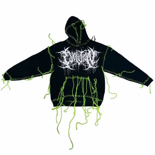 BLACK ALTAR DISTRESSED GRAPHIC HOODIE