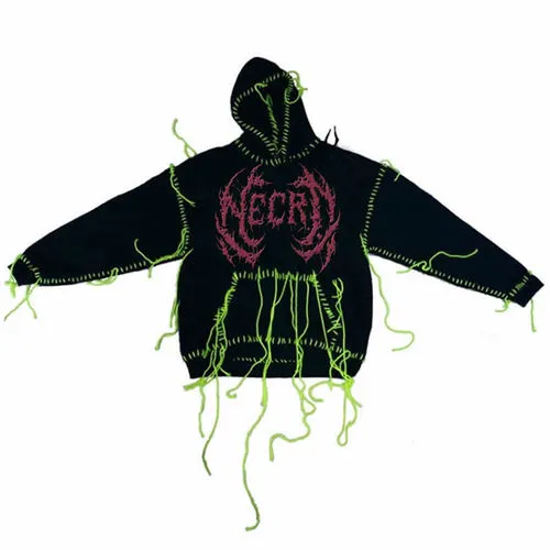 BLACK ALTAR DISTRESSED GRAPHIC HOODIE