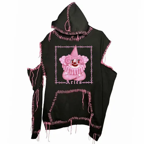 BLACK ALTAR DISTRESSED GRAPHIC HOODIE