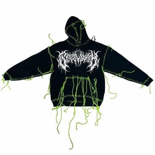 BLACK ALTAR DISTRESSED GRAPHIC HOODIE