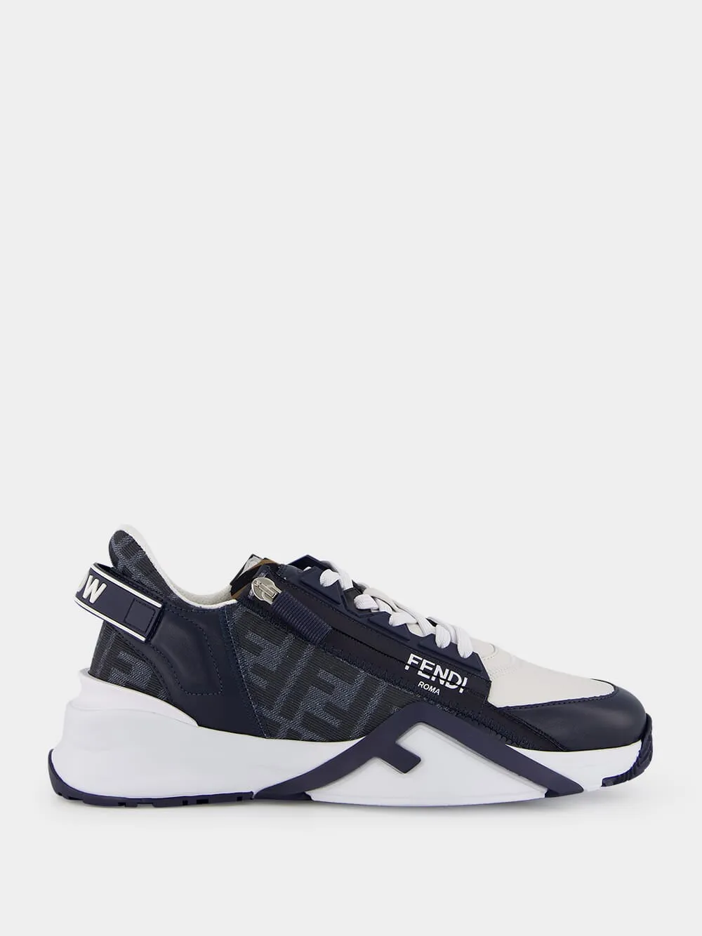 Blue FF jacquard Fendi Flow Sneakers