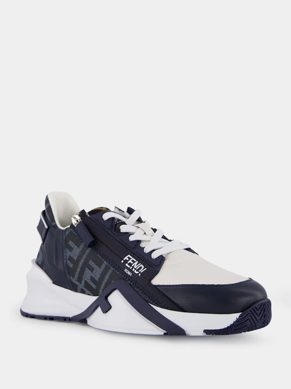 Blue FF jacquard Fendi Flow Sneakers