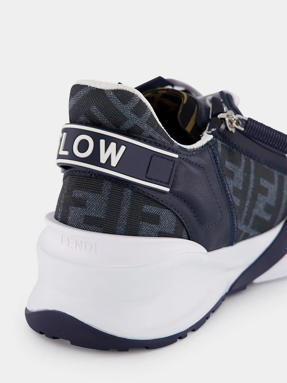 Blue FF jacquard Fendi Flow Sneakers