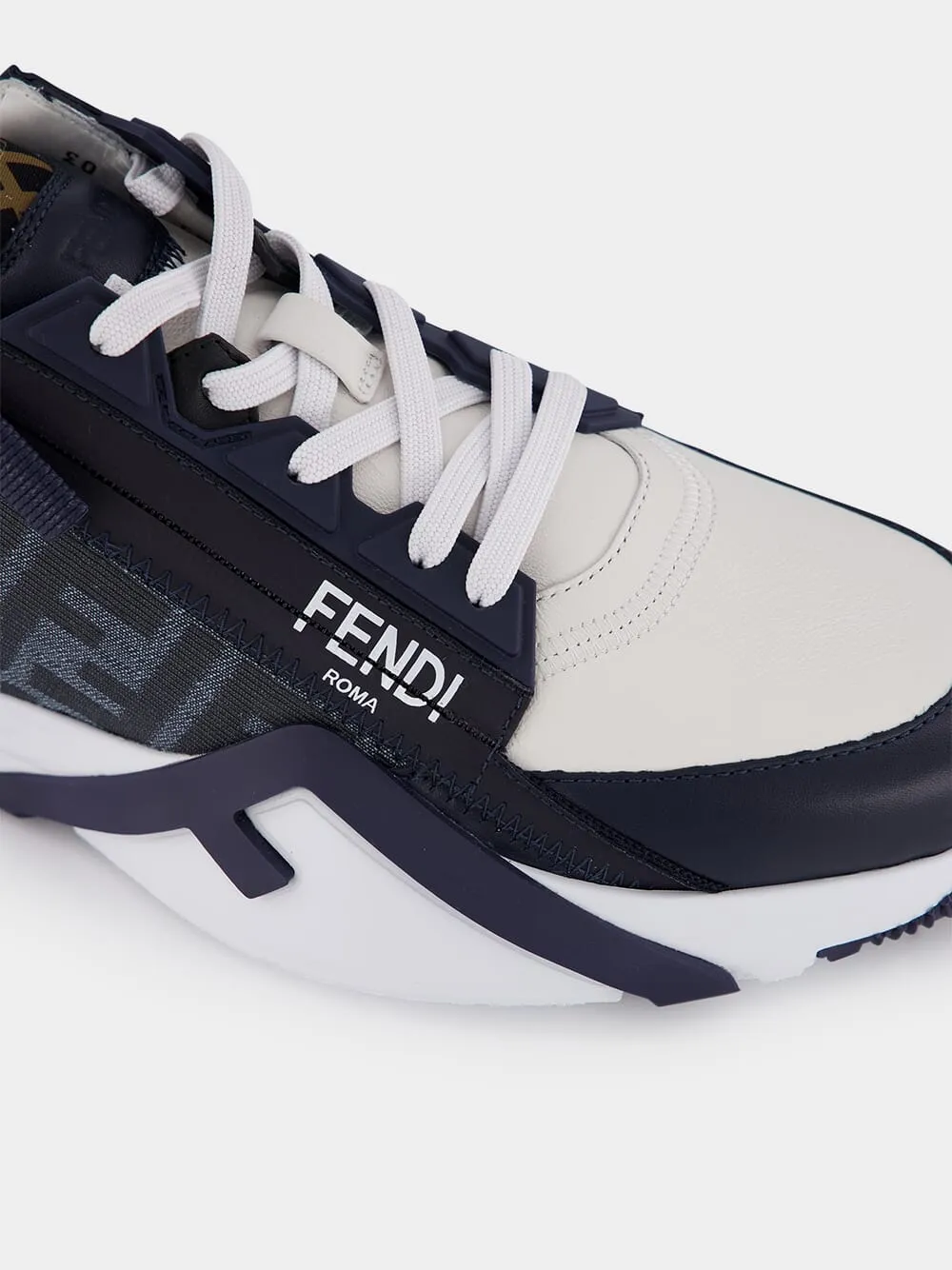 Blue FF jacquard Fendi Flow Sneakers