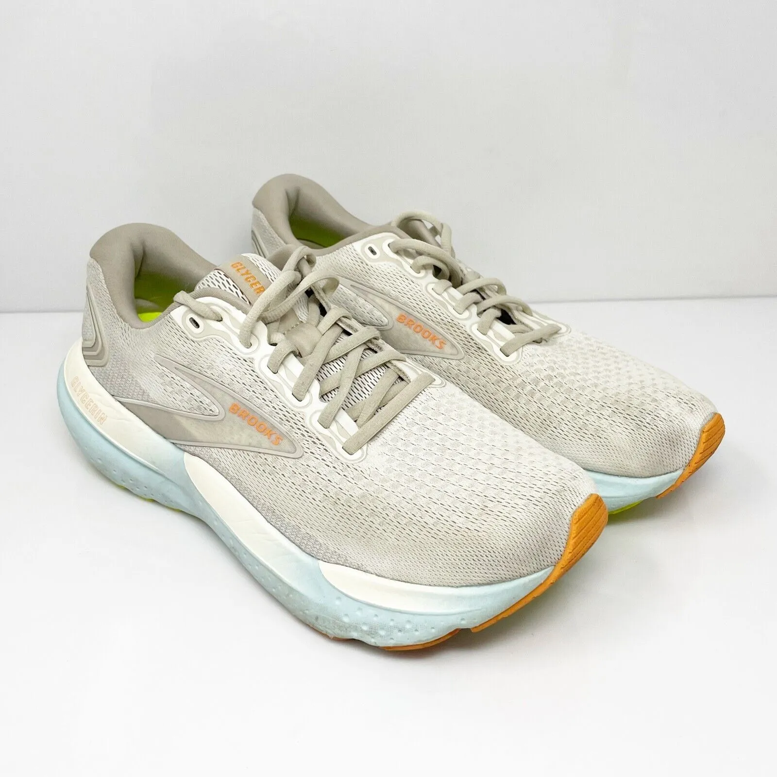 Brooks Womens Glycerin 21 1204081B195 White Running Shoes Sneakers Size 11 B