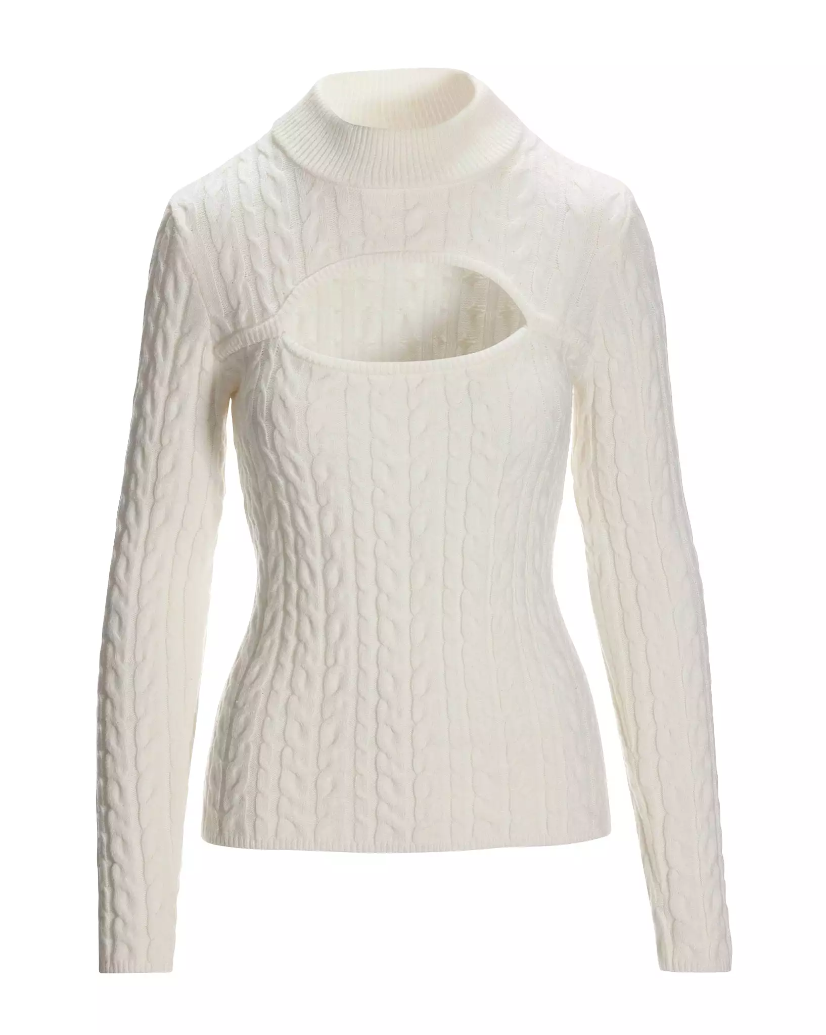 Cable Cut Out Sweater Off White